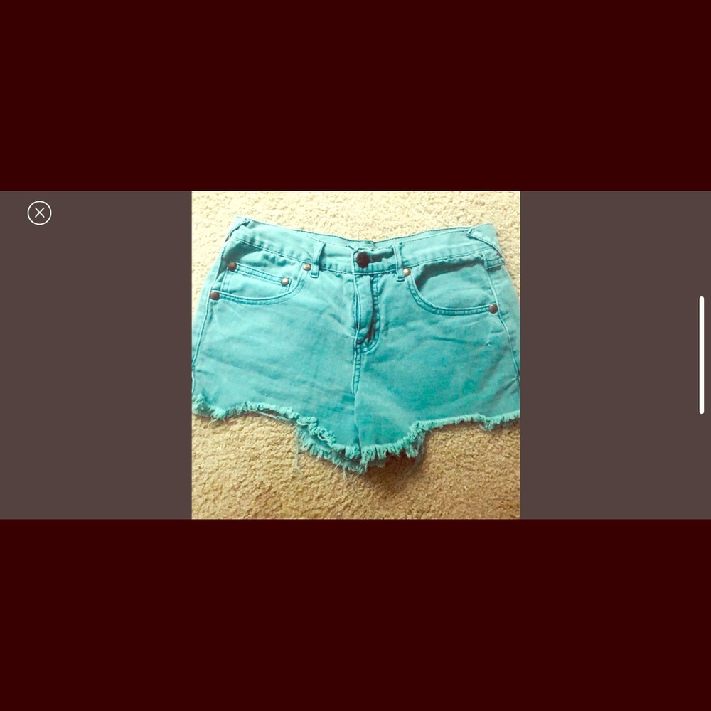 Free People Teal Shorts